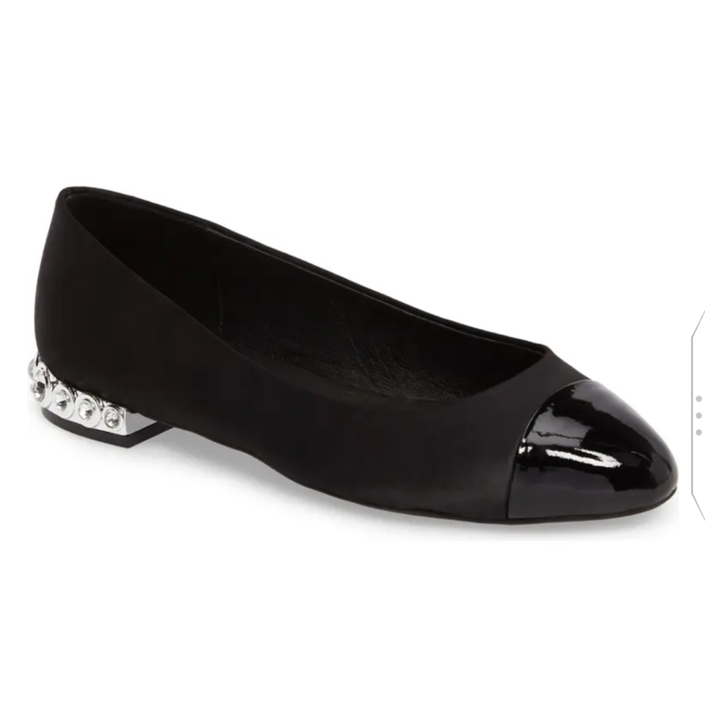 Jeffrey Campbell "Becca" Embellished Black Flats
